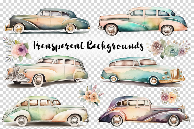 watercolor-retro-limousine-cars-clipart