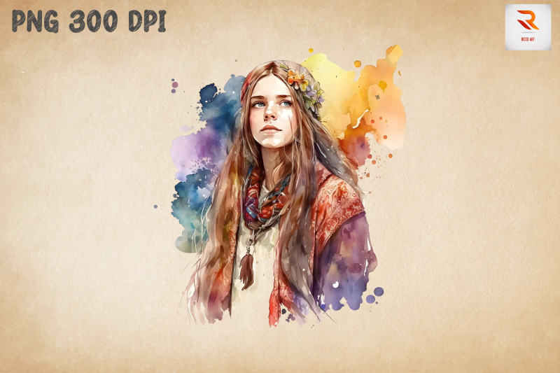 pretty-hippie-girl-watercolor-7