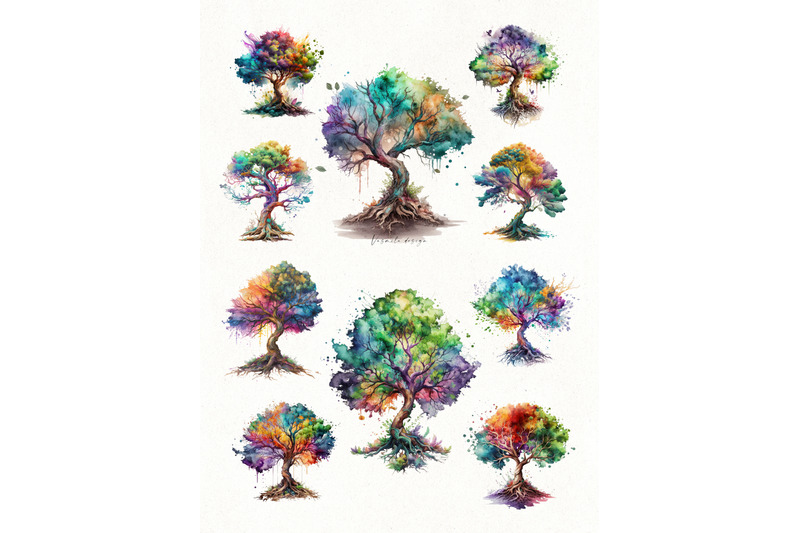 abstract-colorful-magic-trees