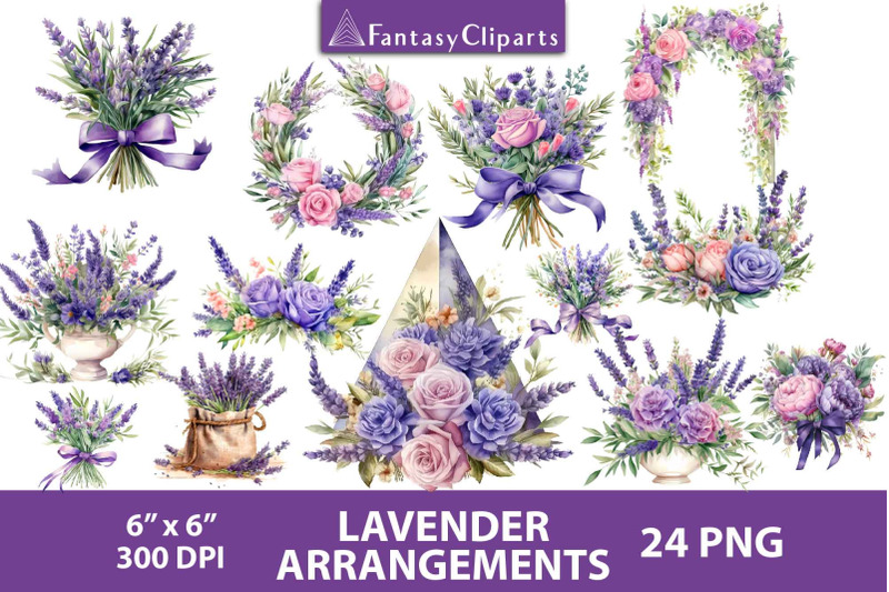 lavender-arrangements-overlay-clipart-watercolor-bouquets