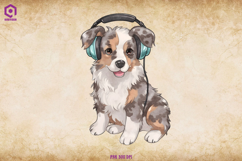 australian-shepherd-wearing-headphone