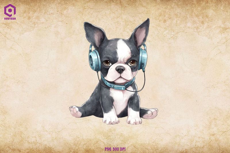 boston-terrier-wearing-headphone