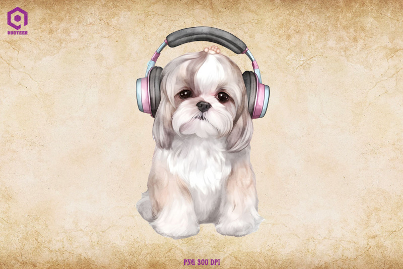 shih-tzu-wearing-headphone