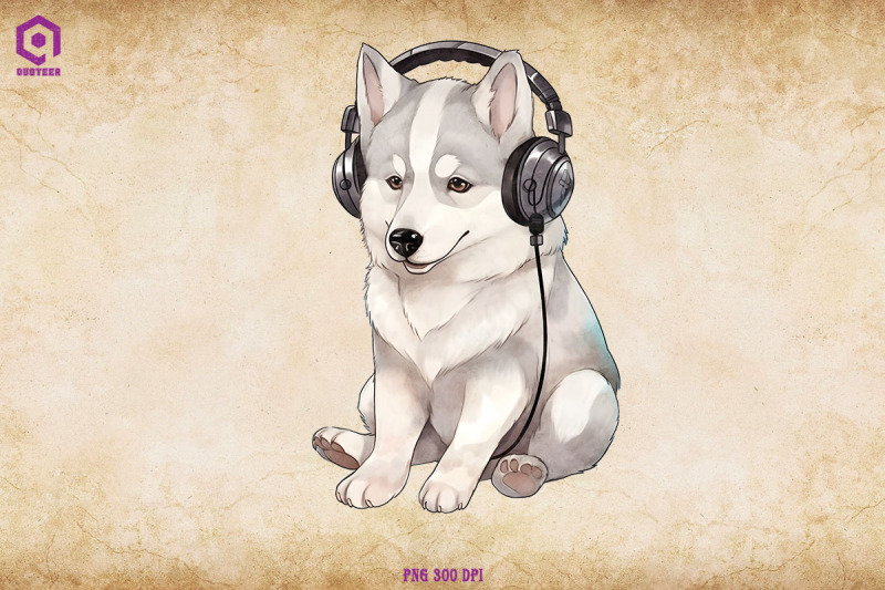 siberian-husky-wearing-headphone