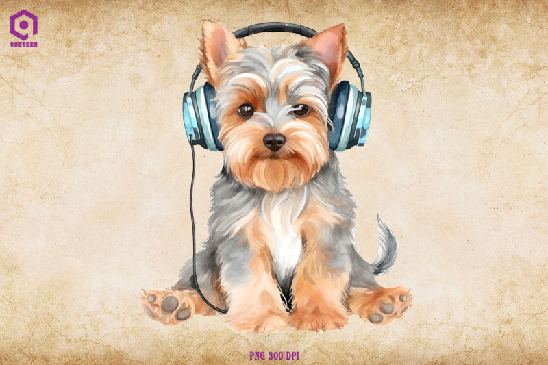 yorkshire-terrier-wearing-headphone