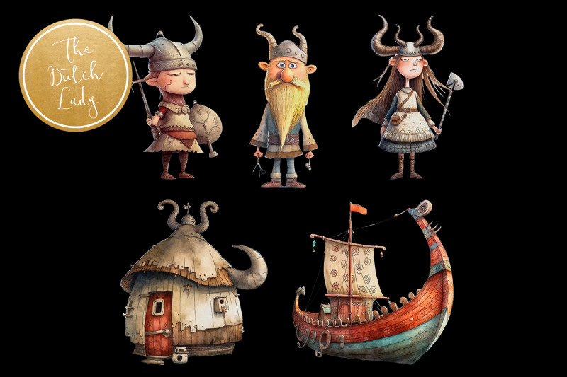 cute-viking-life-clipart-set