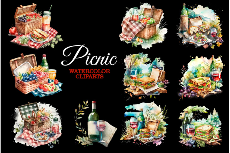 picnic-watercolor-clipart