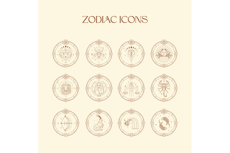 zodiac-signs-and-horoscope-icons-or-branding-logo-designs