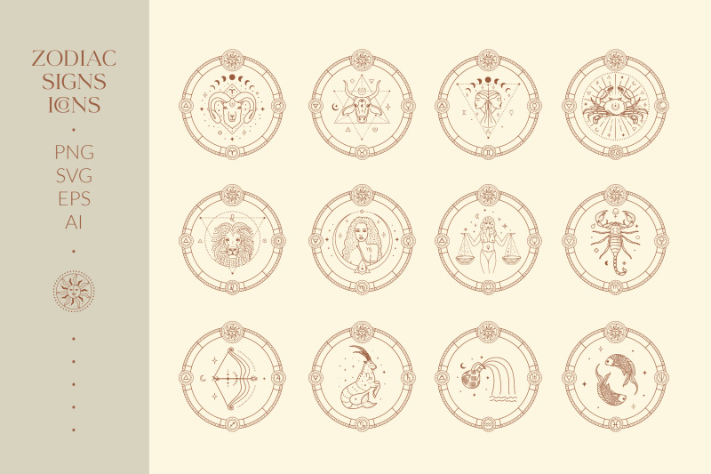 zodiac-signs-and-horoscope-icons-or-branding-logo-designs
