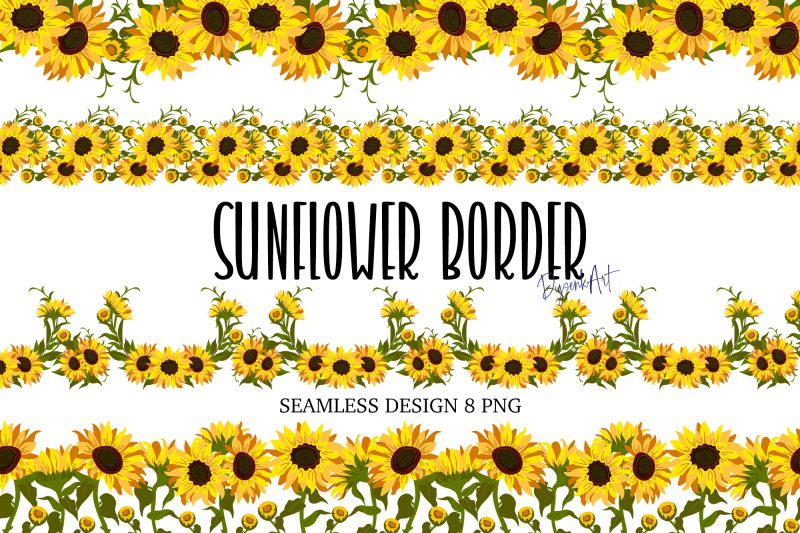sunflower-border-flowers-png