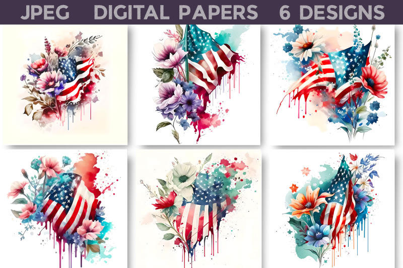 american-flag-with-flowers-illustration
