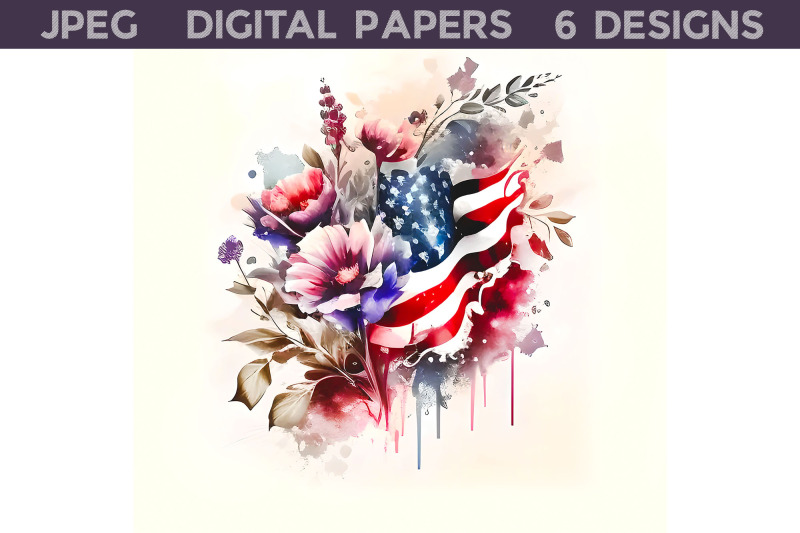 american-flag-with-flowers-illustration