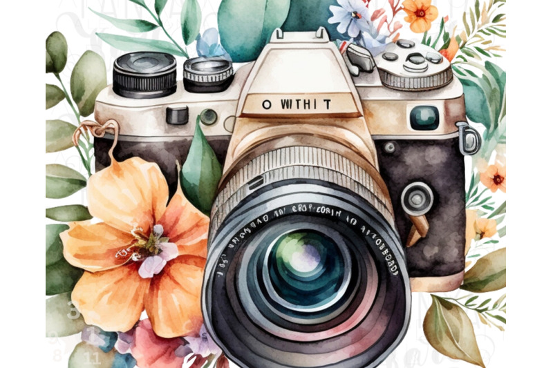 photocamera-with-flowers-clip-art