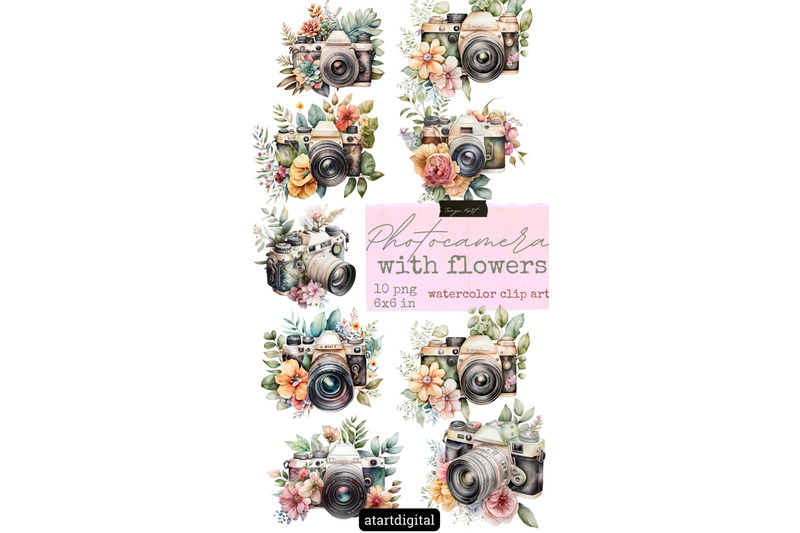 photocamera-with-flowers-clip-art