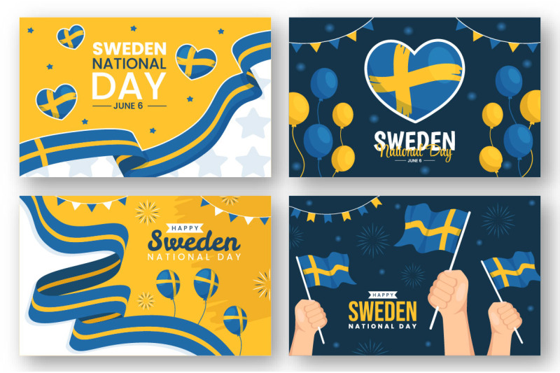 14-sweden-national-day-vector-illustration