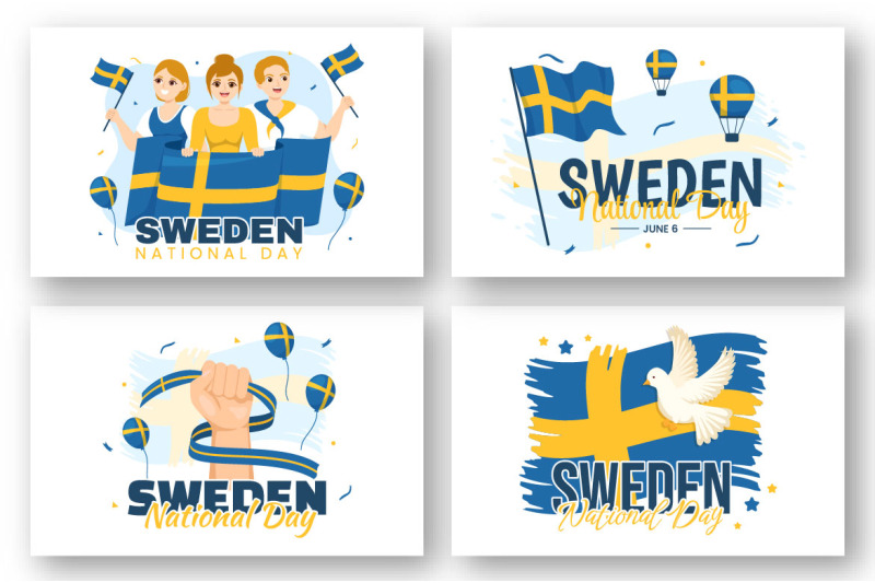 14-sweden-national-day-vector-illustration