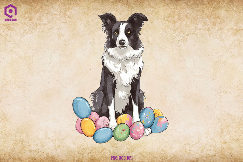 border-collie-dog-with-easter-eggs