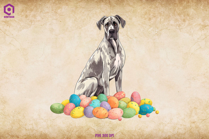 great-dane-dog-with-easter-eggs