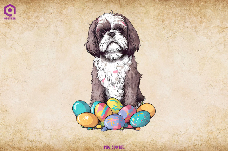 shih-tzu-dog-with-easter-eggs