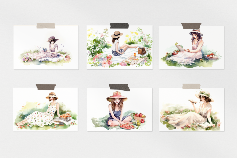 summer-picnic-watercolor-collection