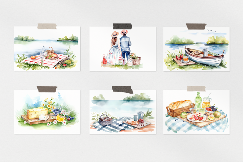 summer-picnic-watercolor-collection
