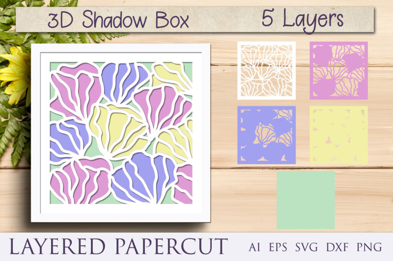 flower-3d-shadow-box-layered-papercut-svg