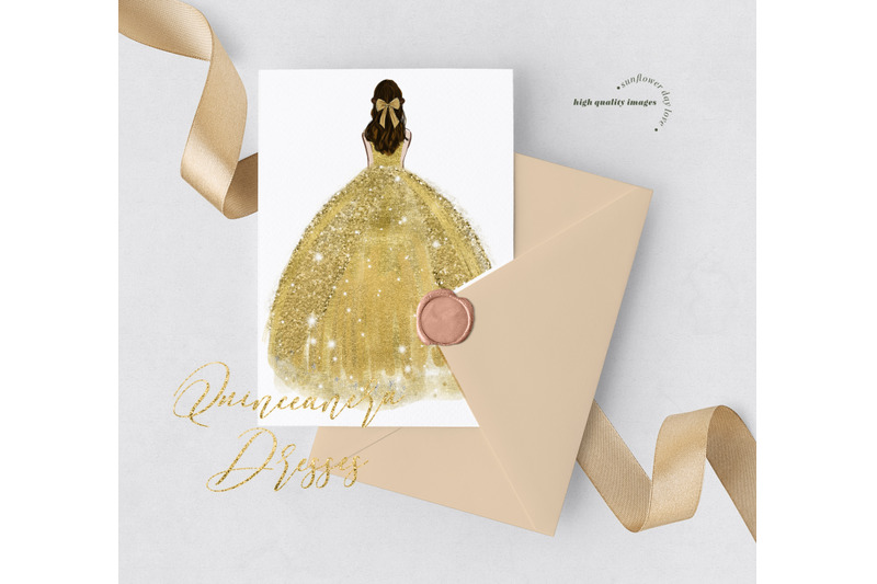 elegant-gold-princess-clipart-gold-quinceaera