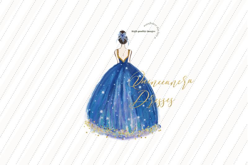 elegant-navy-blue-princess-clipart-elegant-blue-quinceanera