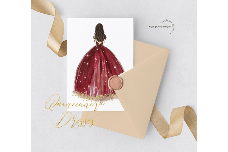 elegant-burgundy-princess-clipart-burgundy-red-wedding-dresses