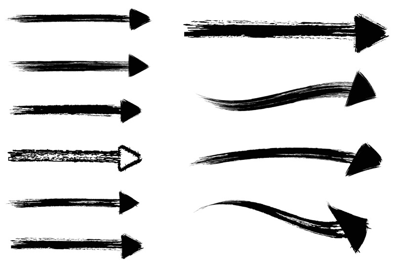 black-grunge-arrow-set