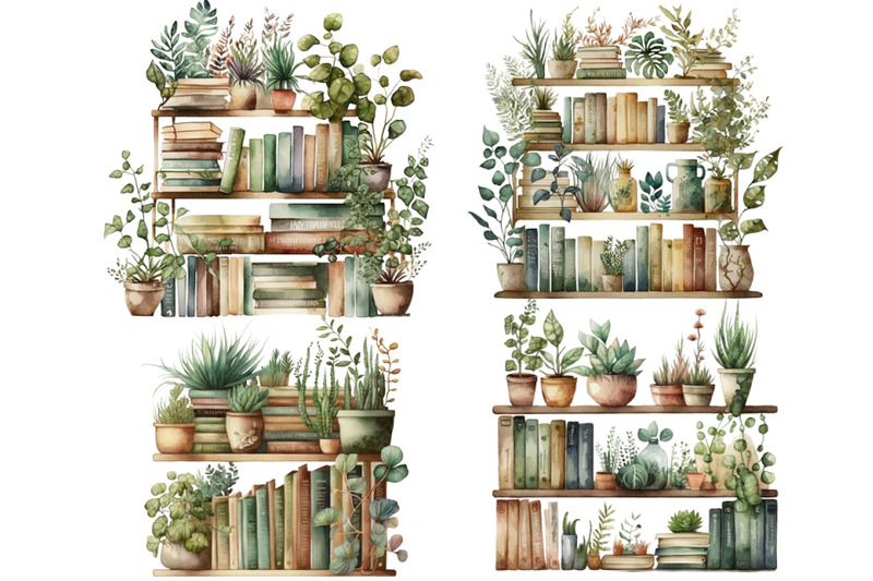 books-and-plants-clip-art