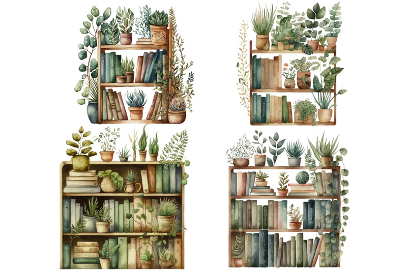 books-and-plants-clip-art