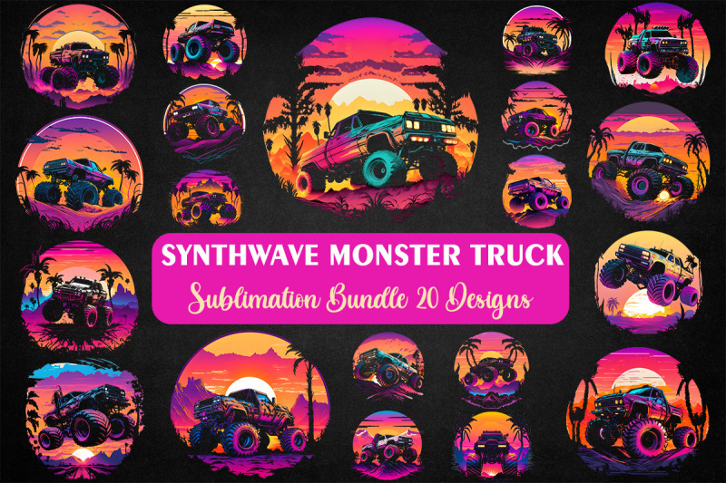 synthwave-retro-monster-truck-bundle