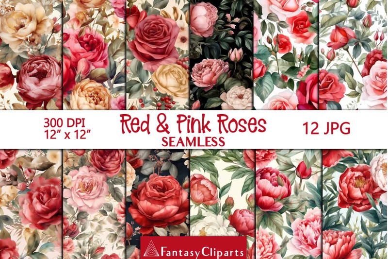 hand-drawn-watercolor-pink-roses-and-peonies-digital-paper