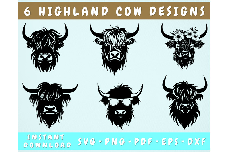 highland-cow-svg-bundle-6-designs-highland-cow-png-highland-cow-dxf