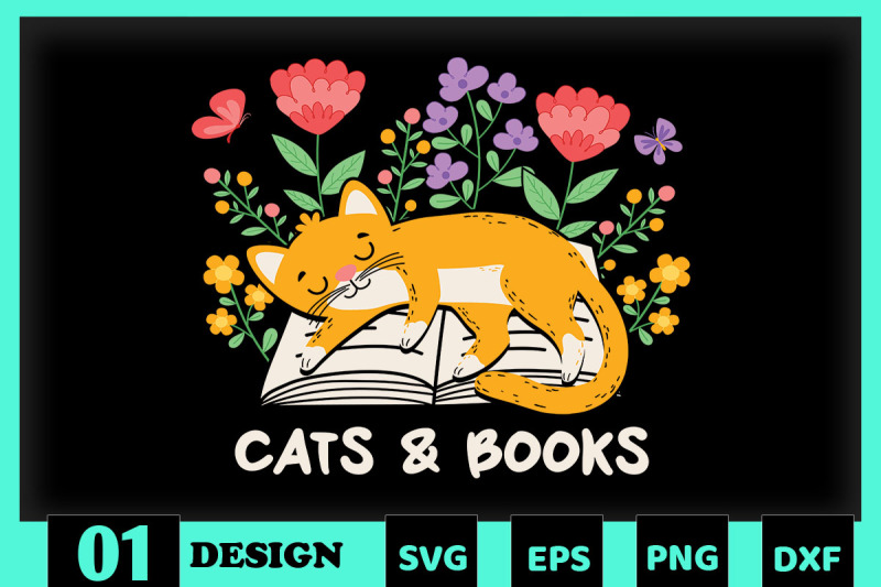 love-books-and-cats-book-floral