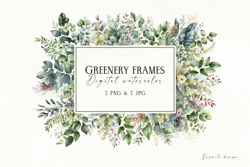 watercolor-greenery-frames