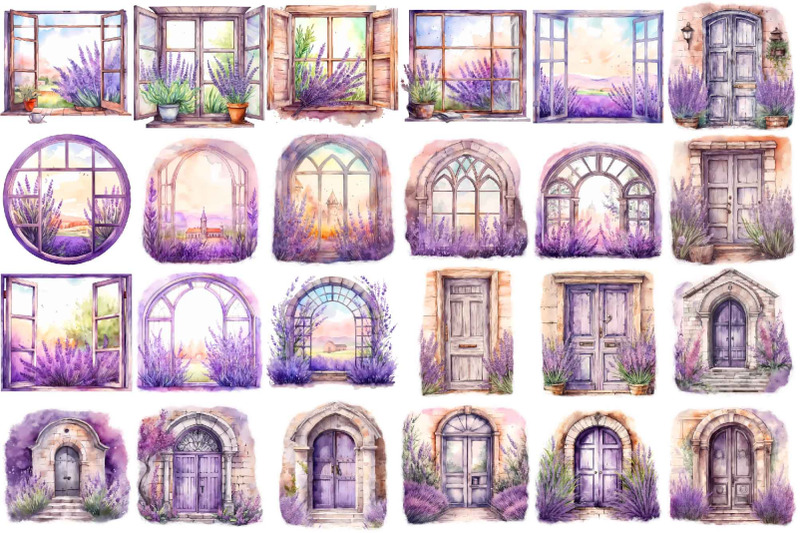 watercolor-lavender-windows-and-doors-clipart