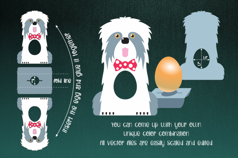 old-english-sheepdog-egg-holder-template