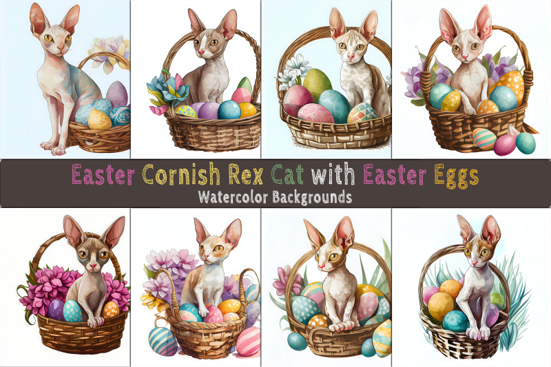 easter-cornish-rex-cat-background