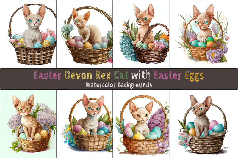 easter-devon-rex-cat-background