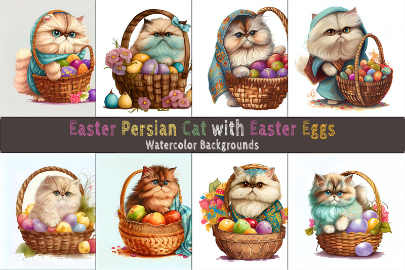 easter-persian-cat-background