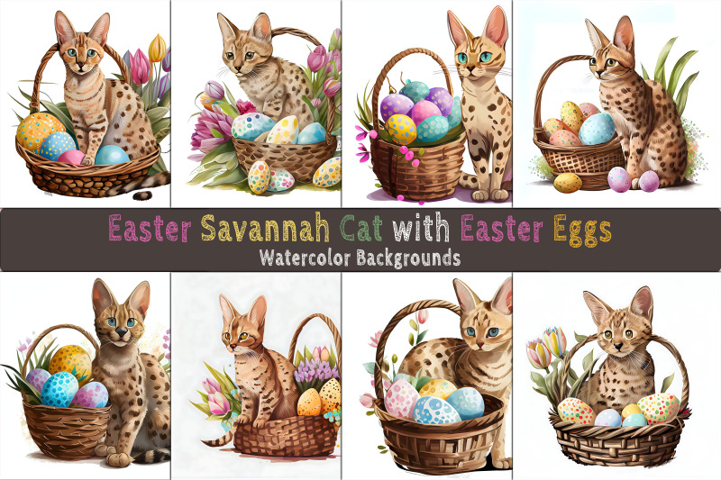 easter-savannah-cat-background