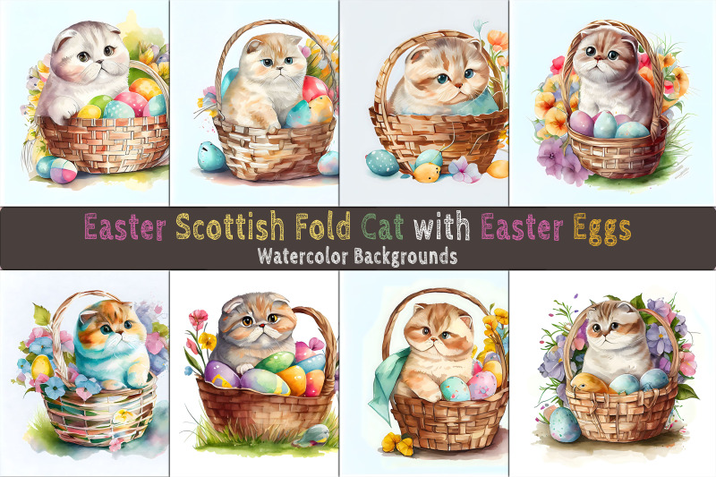 easter-scottish-fold-cat-background