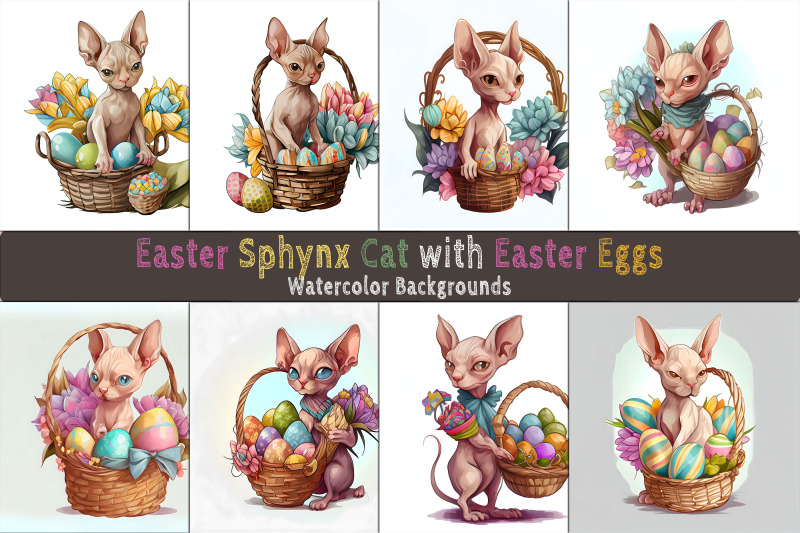 easter-sphynx-cat-background