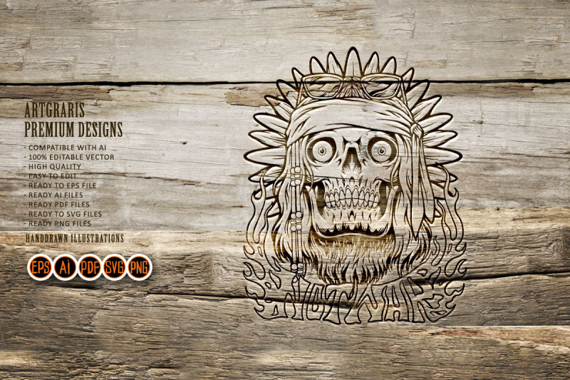 cool-hippie-skull-headband-with-not-war-lettering-illustrations-monoch