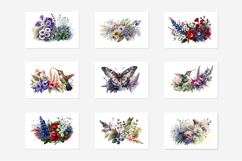 summer-floral-watercolor-collection