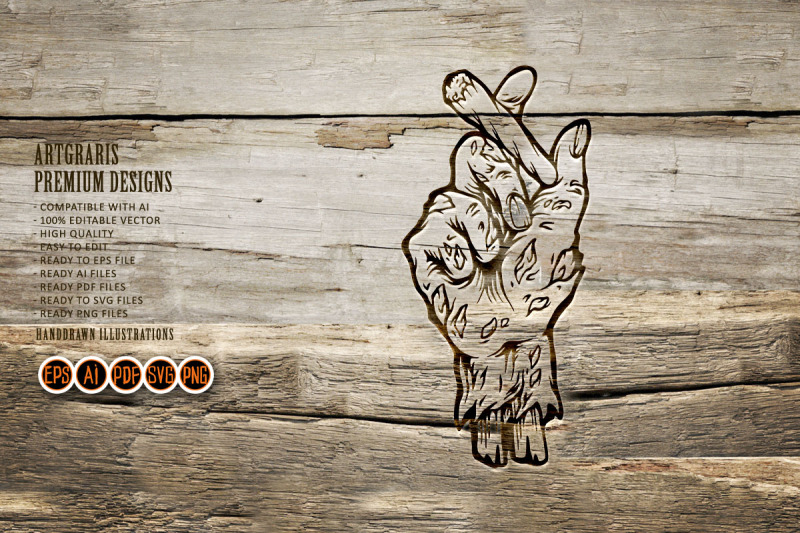 monster-zombie-holding-hand-weed-smoke-logo-illustration-silhouette