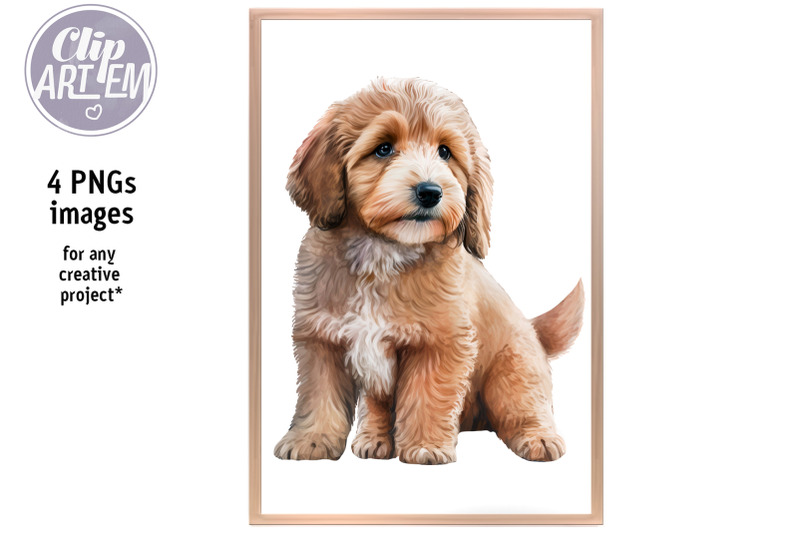 sweet-labradoodle-puppy-dogs-set-4-png-clip-art-images-for-kids