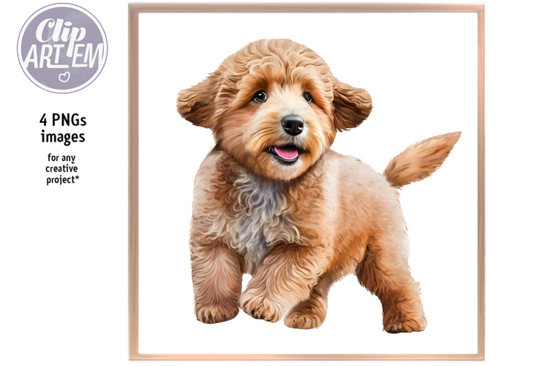 sweet-labradoodle-puppy-dogs-set-4-png-clip-art-images-for-kids